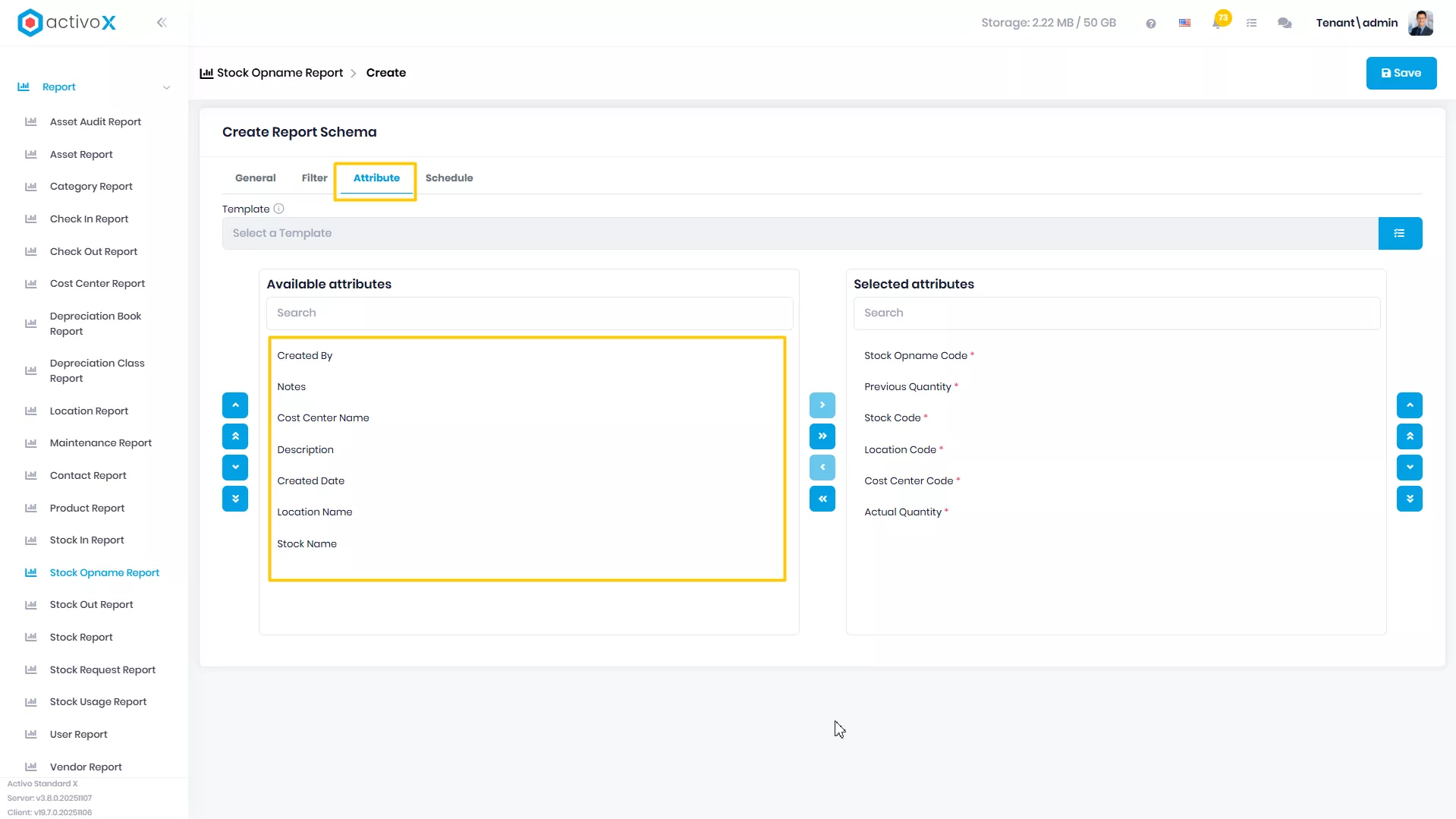 Create New Report Schema