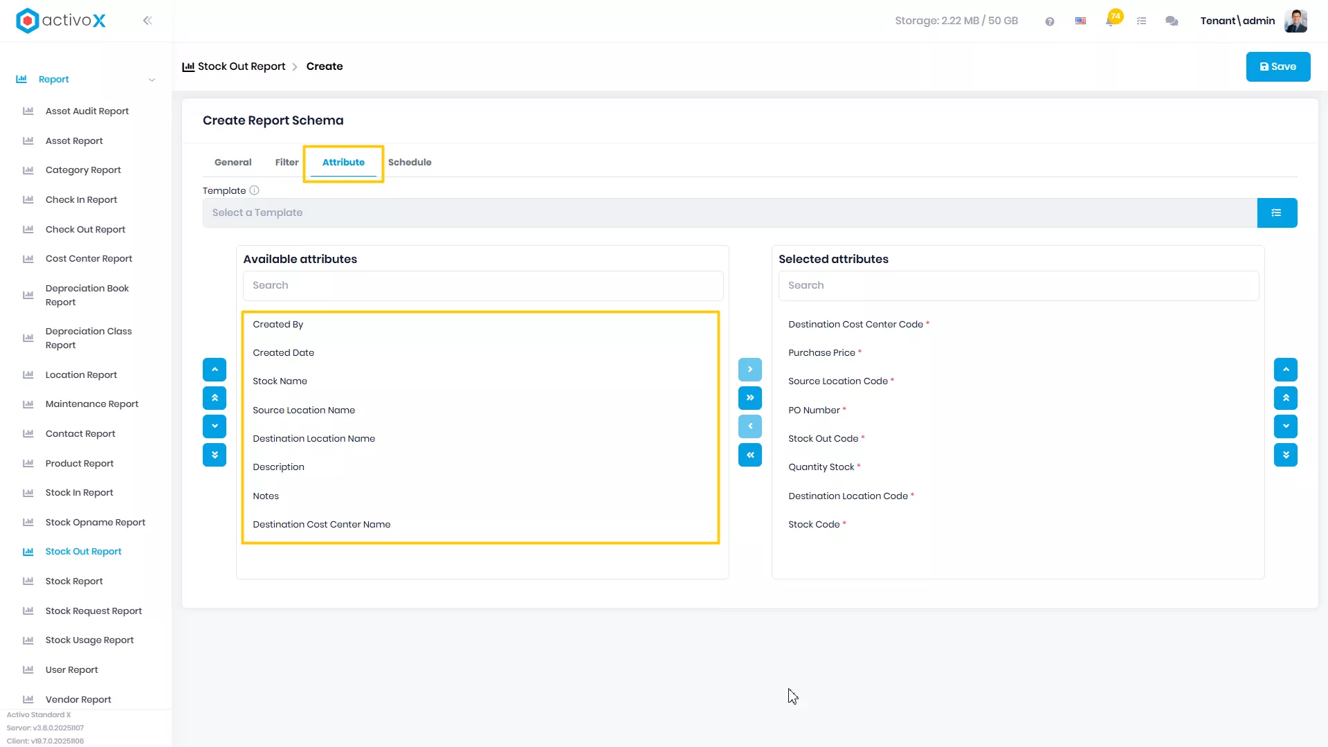 Create New Report Schema