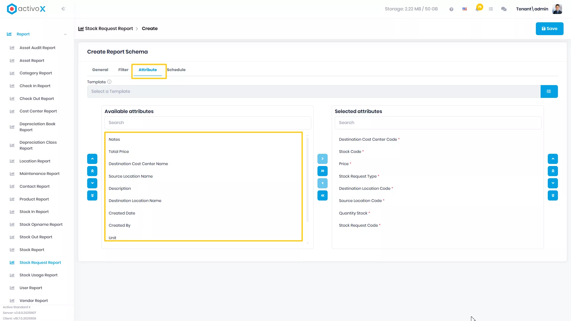 Create New Report Schema