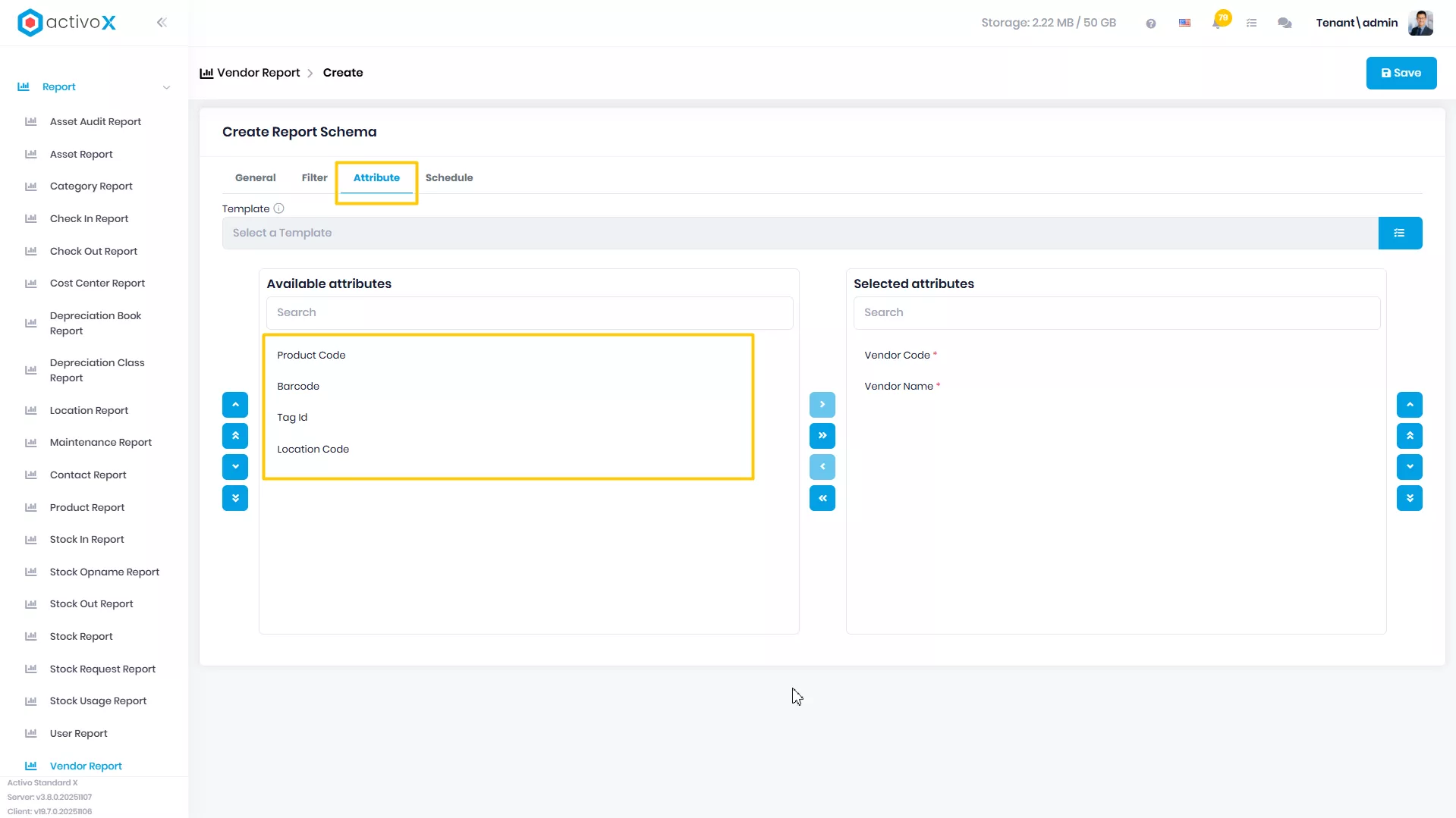 Create New Report Schema